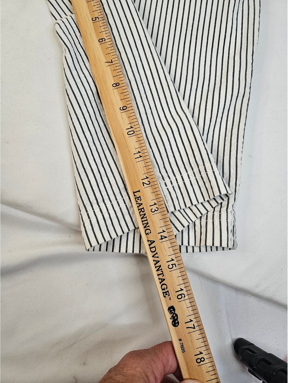 Lacoste Striped Chino Sailor Shorts with Button Detail-Med (28"-30")-Vintage - Picture 8 of 10